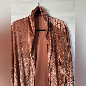 Long velvet pink/gold duster
